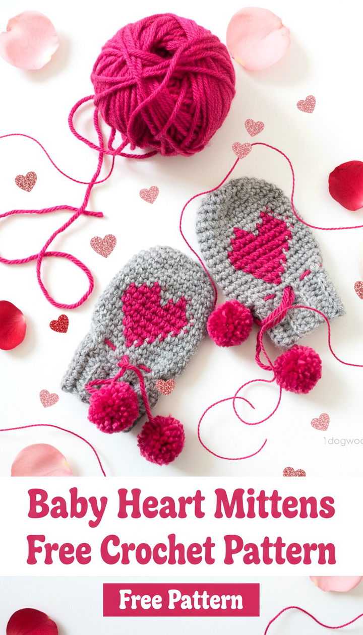 Sweet Heart Baby Mittens Free Crochet Pattern