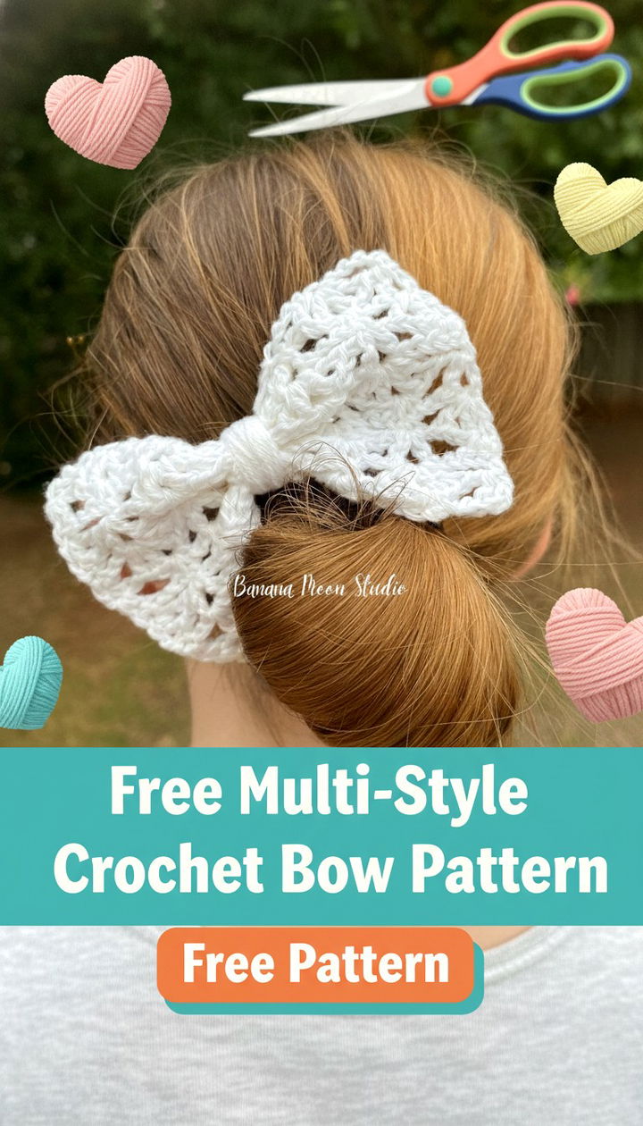 Elevate Your Style with this Free Multi Style Crochet Bow Pattern