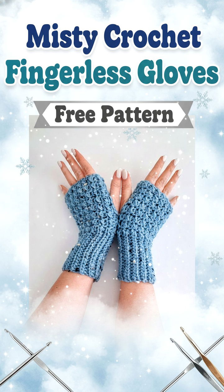 Misty Crochet Fingerless Gloves Free Elegant Pattern