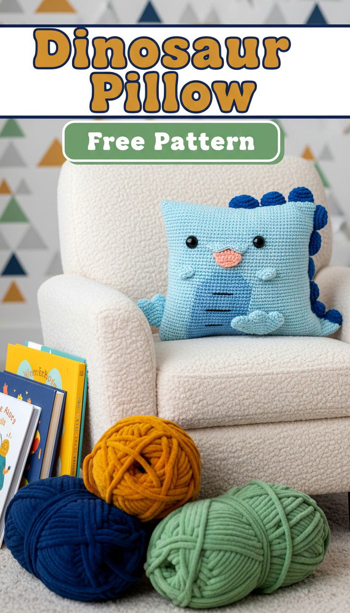 Prehistoric Comfort Free Dinosaur Pillow Crochet Pattern