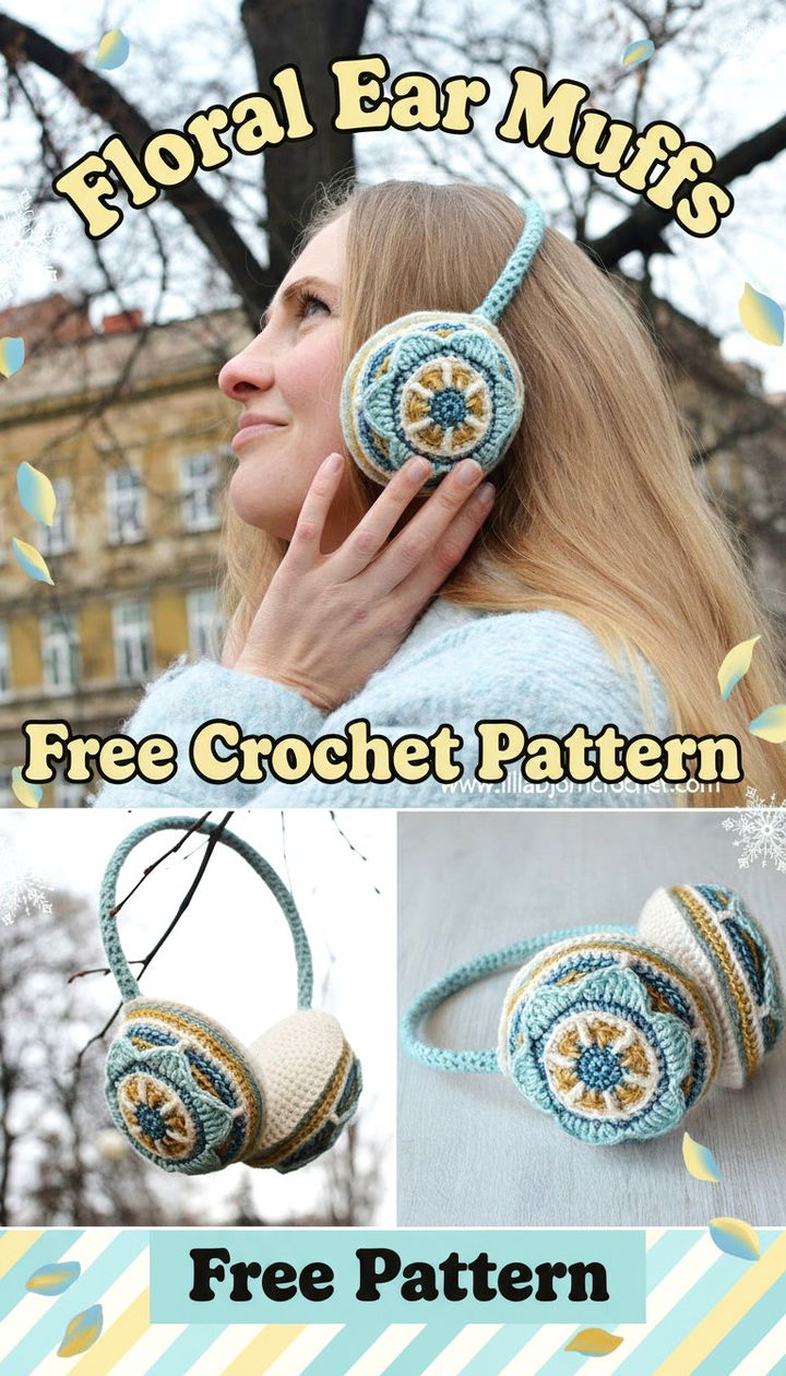 Stylish Floral Crochet Ear Muffs for Winter