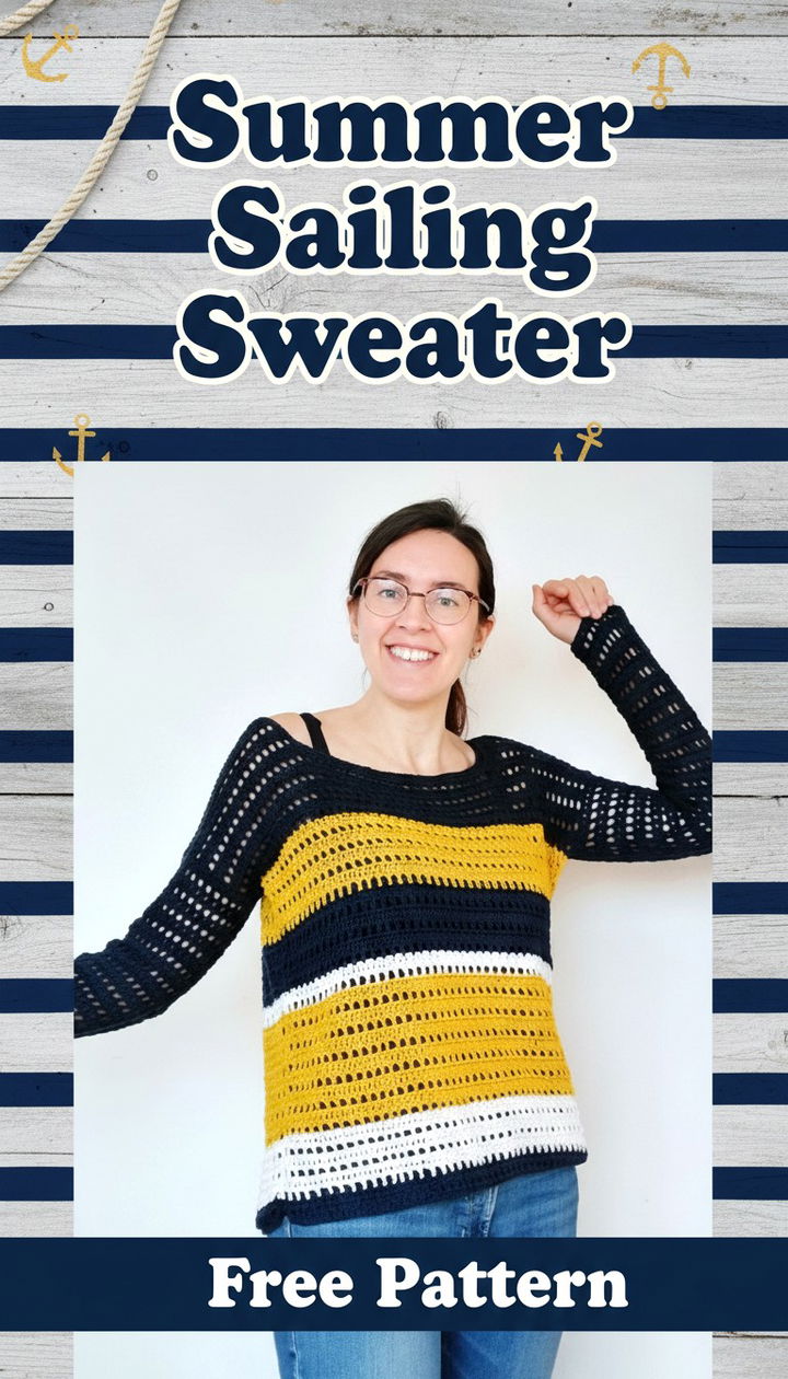 Summer Sailing Sweater Breezy Free Crochet Pattern
