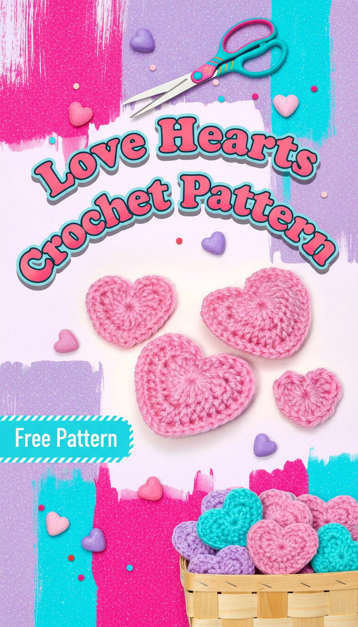 Sweet & Simple Love Hearts Crochet Pattern
