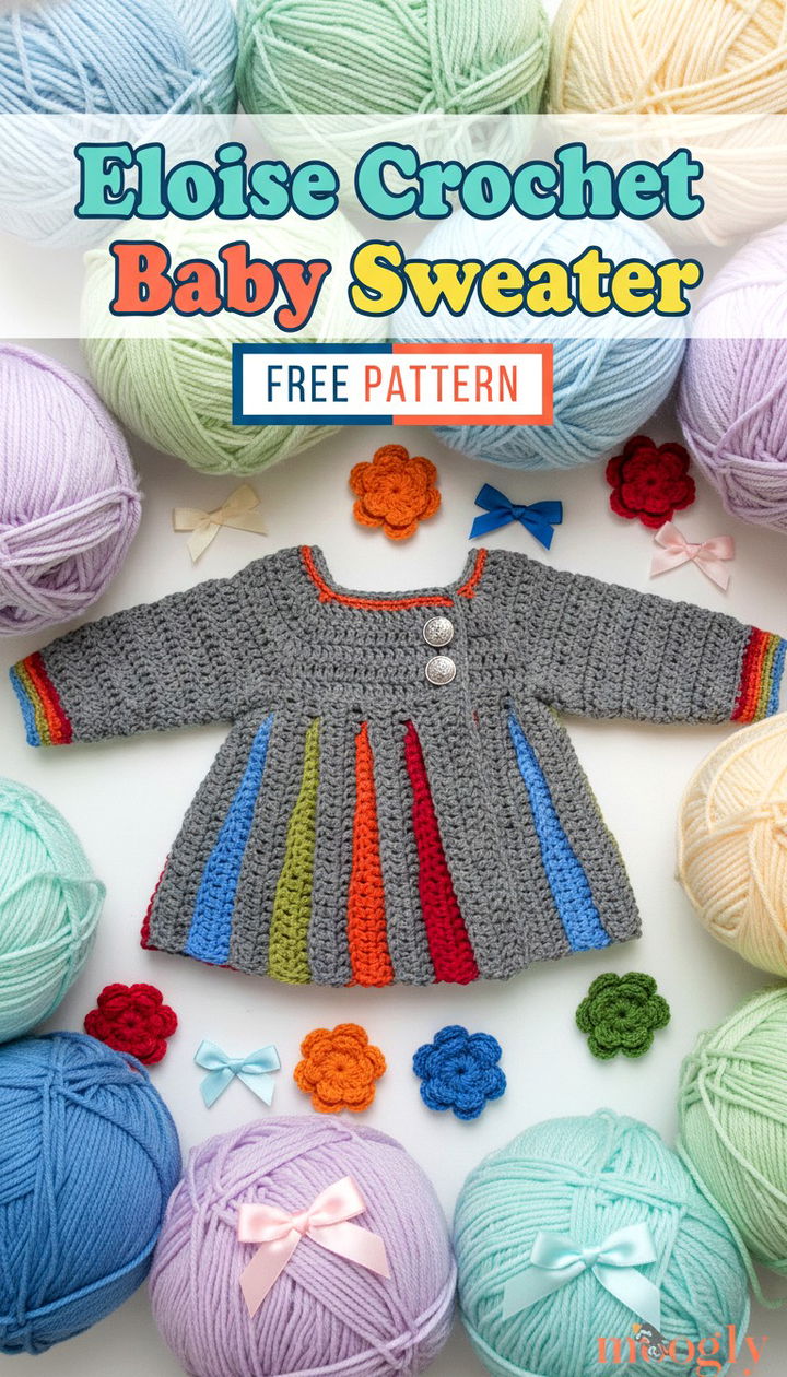 Sweet Sophistication with the Eloise Baby Sweater Free Crochet Pattern