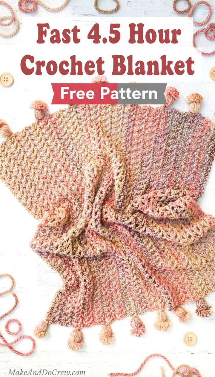 Ultimate 4.5 Hour Afghan Fast Crochet Blanket Pattern