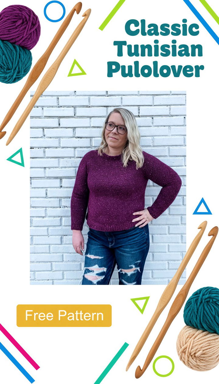 Classic Tunisian Pullover A Sophisticated Free Crochet Pattern
