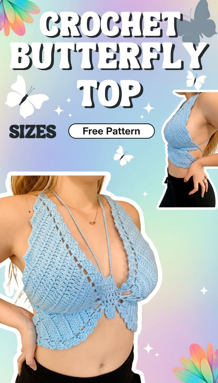 Flutter into Summer with the Free Crochet Butterfly Top Pattern