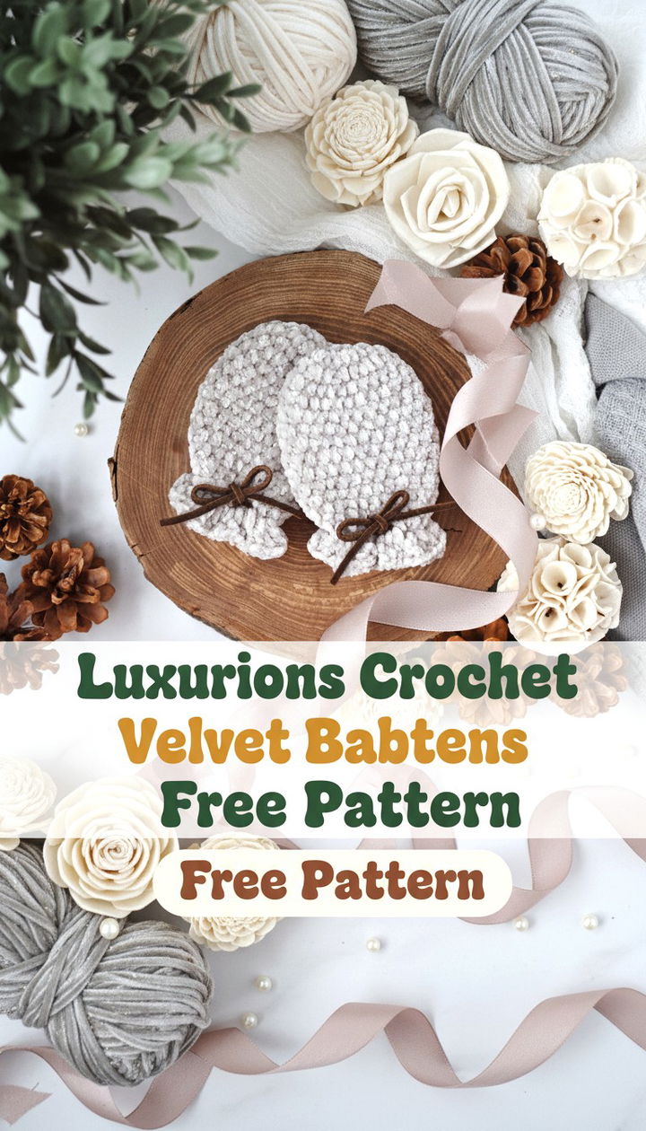 Luxurious Crochet Velvet Baby Mittens Free Pattern