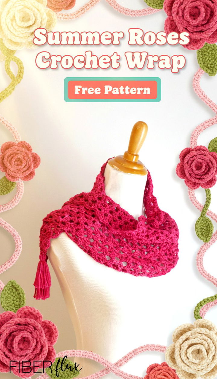 Radiant Summer Roses Crochet Wrap Free Pattern and Video Guide