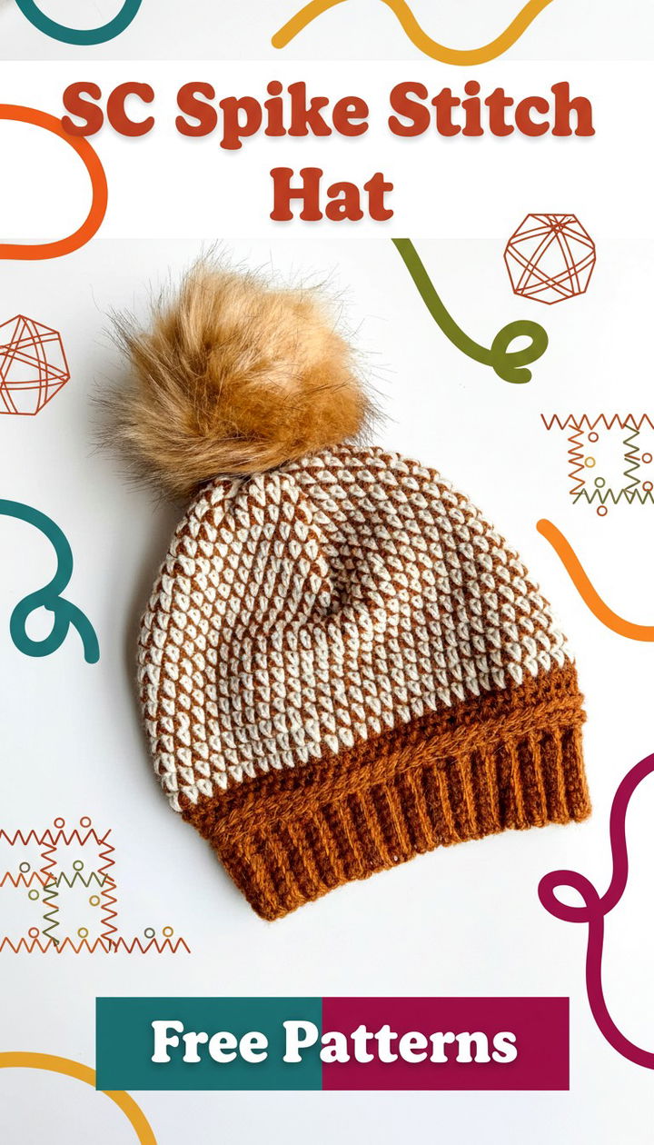 Single Crochet Spike Stitch Hat Free Pattern