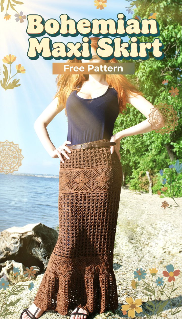 The Bohemian Dream Maxi Skirt Free Crochet Pattern