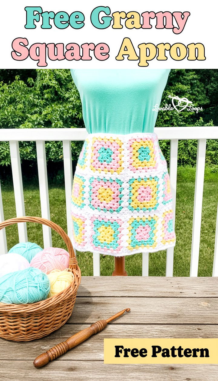 Timeless Creative Style with the Free Granny Square Apron Crochet Pattern