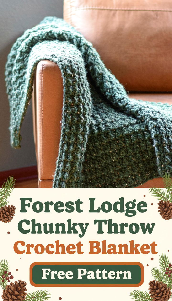 Ultimate Forest Lodge Chunky Throw Blanket Crochet Pattern