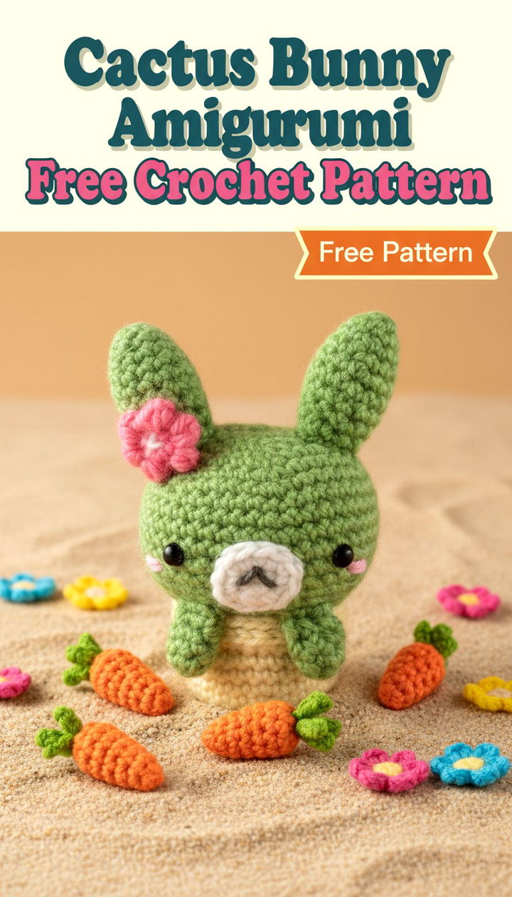 Adorable Free Cactus Bunny Amigurumi Crochet Pattern