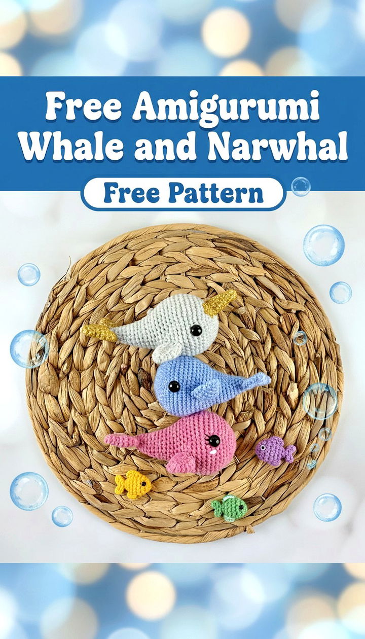 Charming Amigurumi Whale and Narwhal Free Crochet Pattern