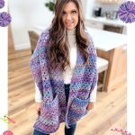 Chunky Granny Stitch Crochet Pocket Shawl Free Pattern
