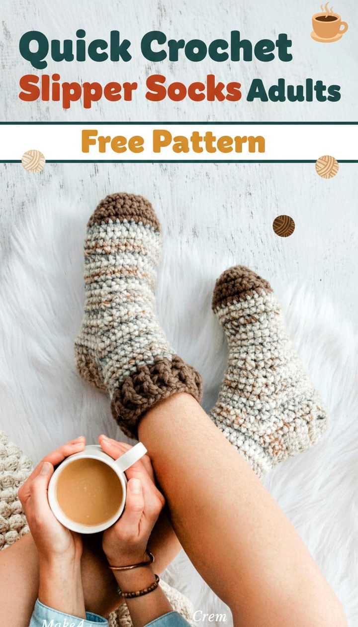 Cozy Up with the Quick Crochet Slipper Socks for Adults