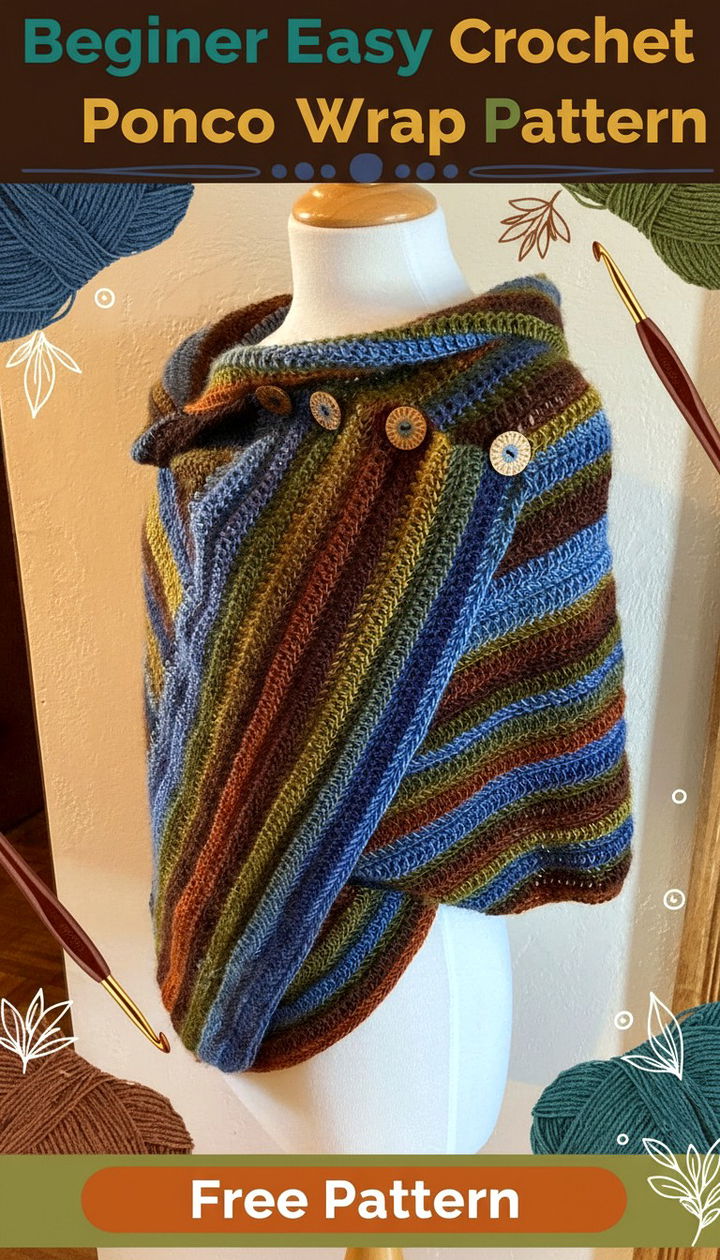 Effortless Beginner Crochet Poncho Wrap Tutorial