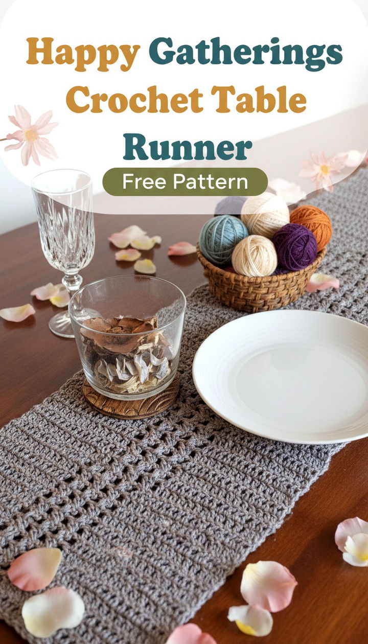 Festive Happy Gatherings Crochet Table Runner Free Pattern