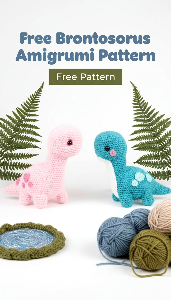 Long Necked Legend Free Brontosaurus Amigurumi Crochet Pattern