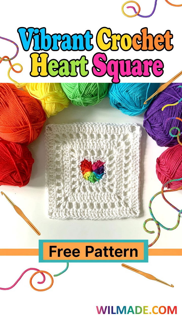 Master the Art of Crafting Vibrant Crochet Heart Squares