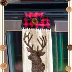 Modern Plaid Crochet Towel Topper for Stylish Kitchens