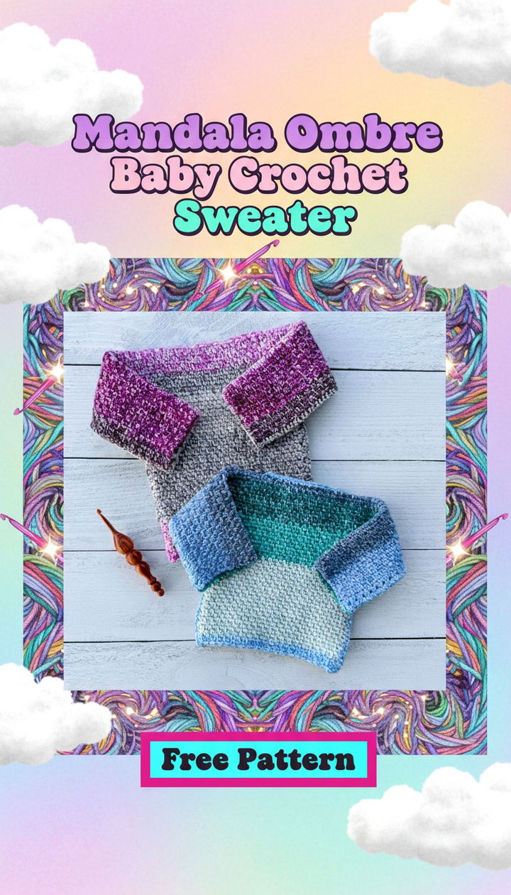 Radiant Colors The Mandala Ombre Baby Crochet Sweater Free Pattern