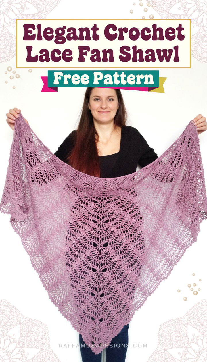 Sophisticated Charm with the Elegant Crochet Lace Fan Shawl