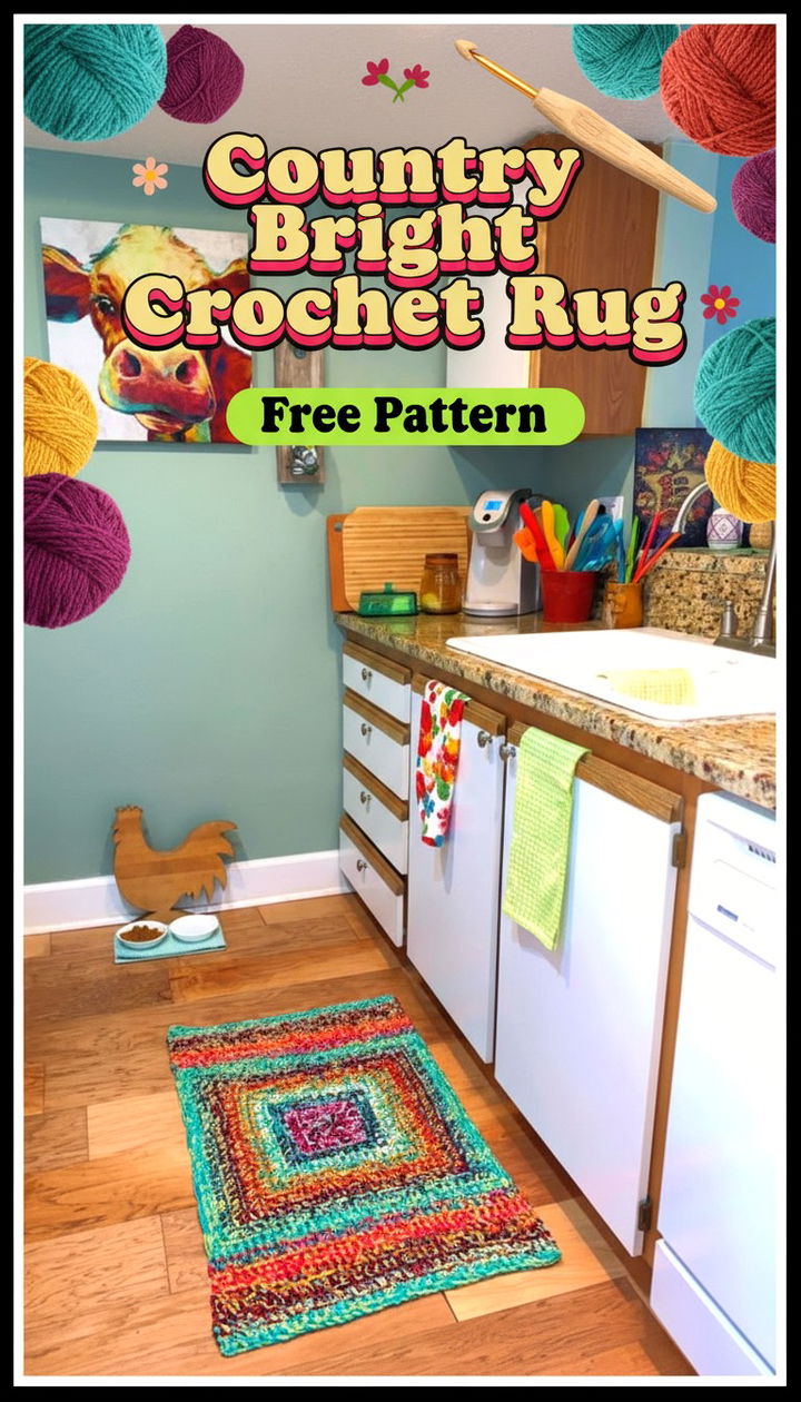 Vibrant Country Bright Crochet Rug Pattern