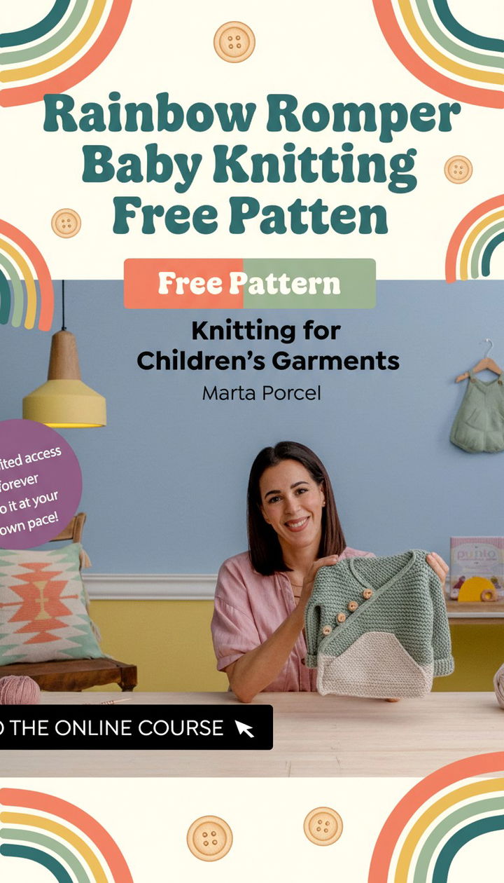 Vibrant Rainbow Romper Complete Baby Knitting Pattern and Tutorial