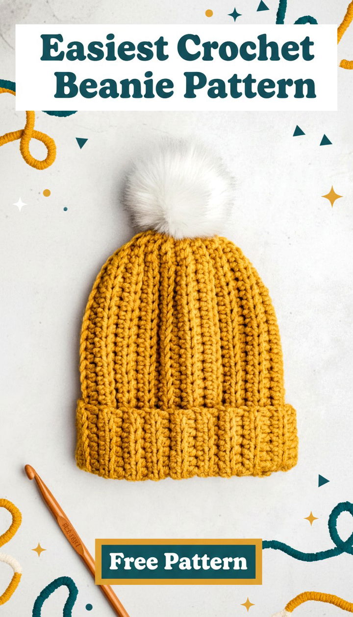 Beginner Friendly Easiest Crochet Beanie Pattern for All Sizes