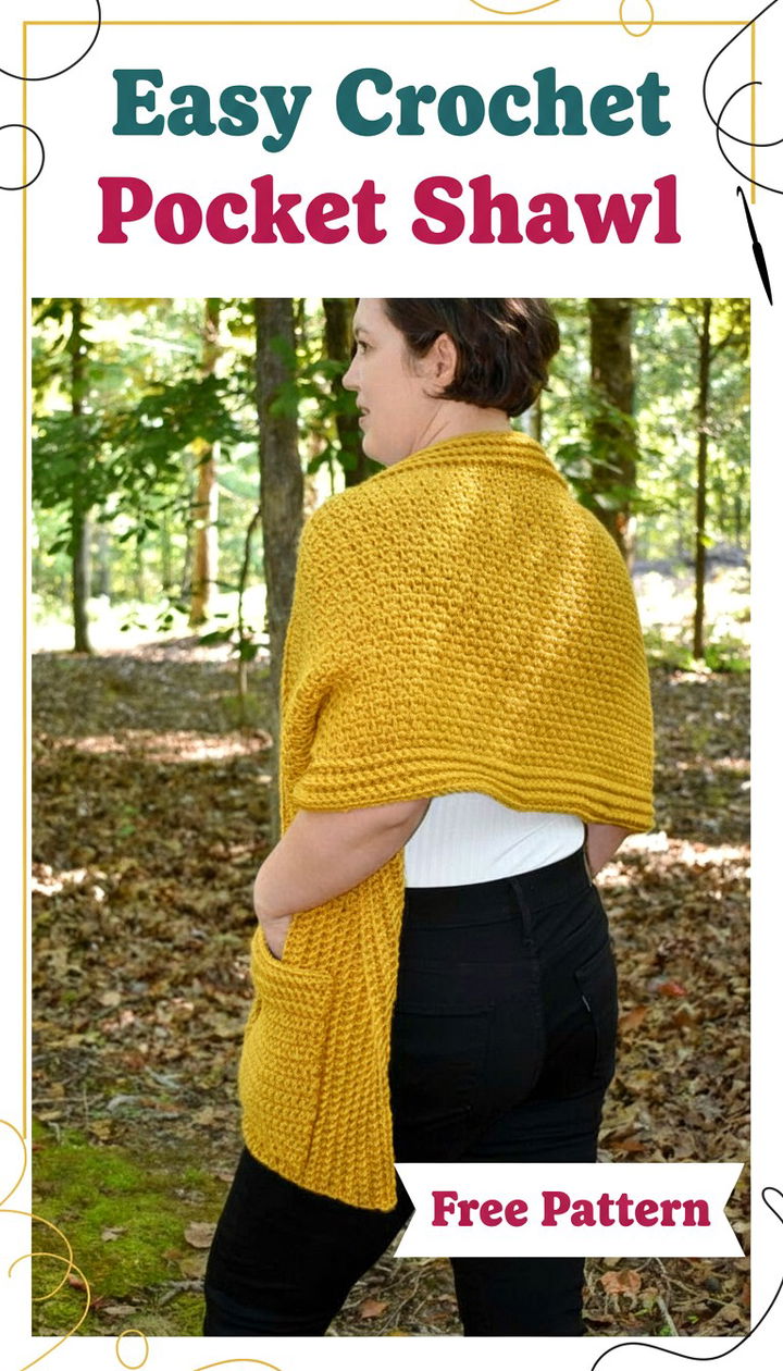 Easy Crochet Pocket Shawl Free Pattern