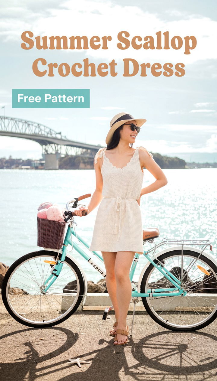 Summer Scallop Crochet Dress