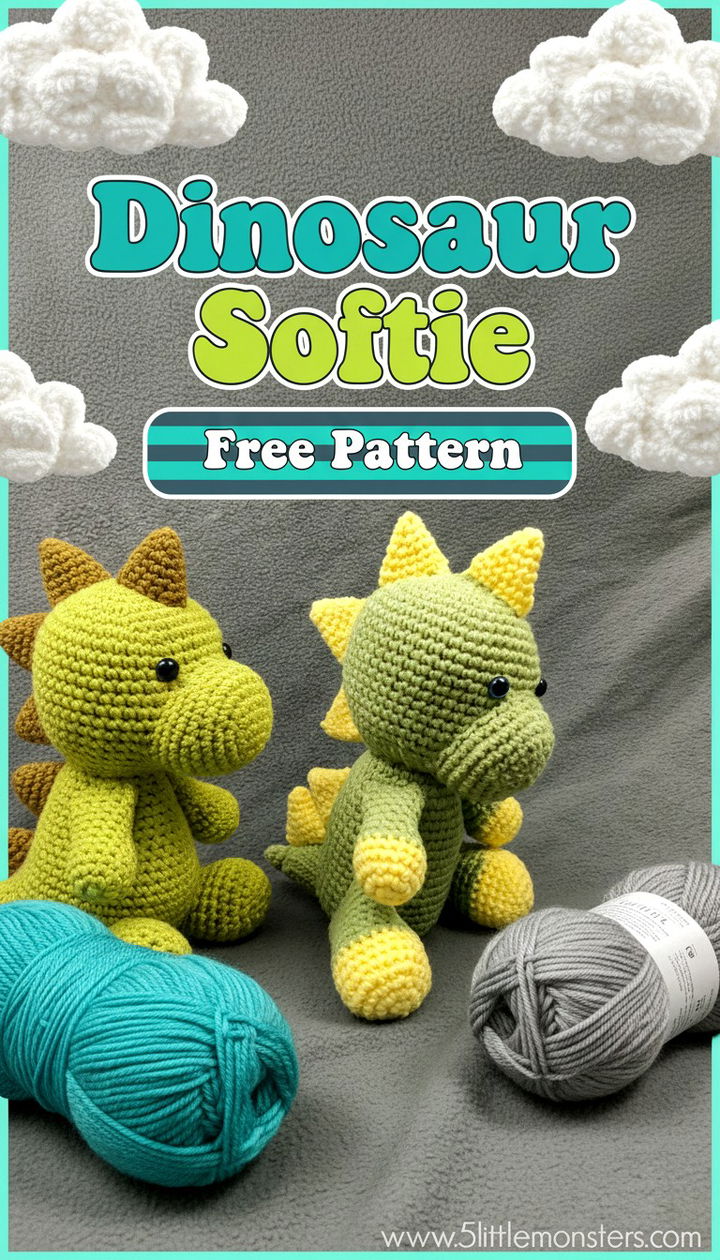 Craft the Perfect Cuddle Buddy with This Dinosaur Softie Free Crochet Pattern