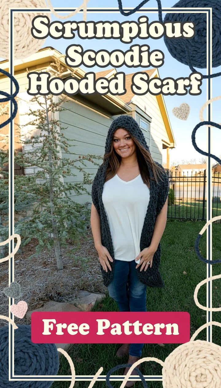Create Your Own Scrumptious Scoodie Free Hooded Scarf Crochet Pattern