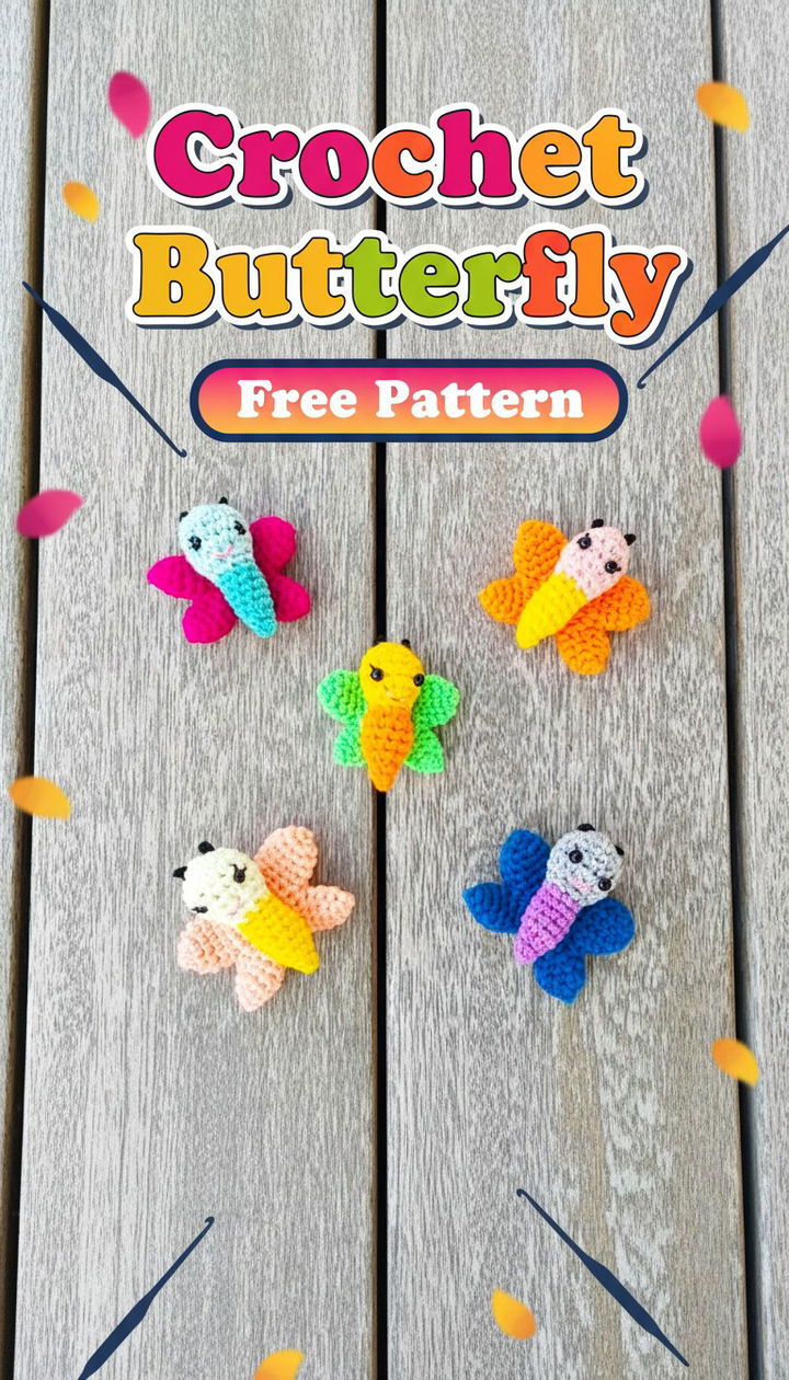 Dainty Small Crochet Butterfly Free Pattern