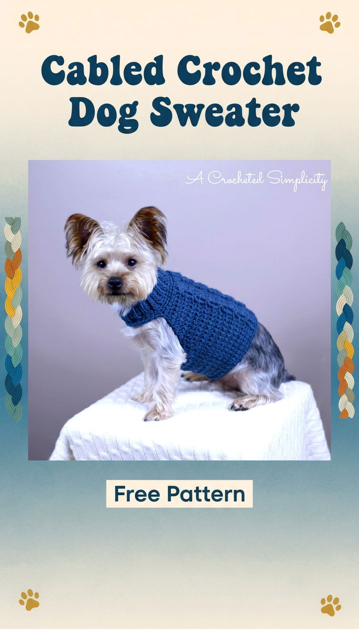 Master the Intricate Cabled Crochet Dog Sweater Pattern