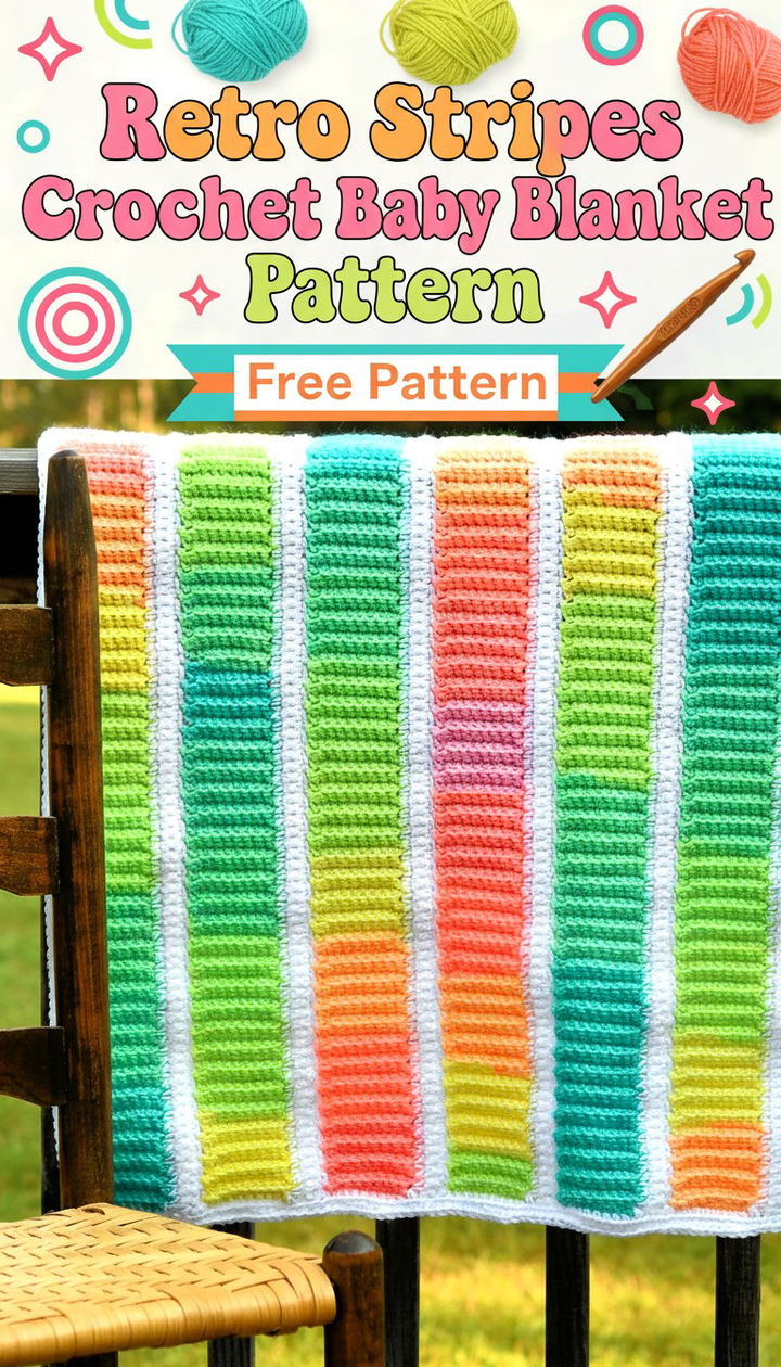 Master the Retro Stripes Crochet Baby Blanket