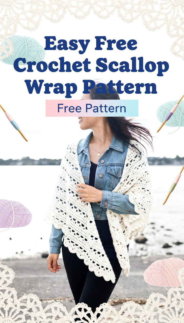 Master the Scallop Edge Free Easy Crochet Scallop Wrap Pattern