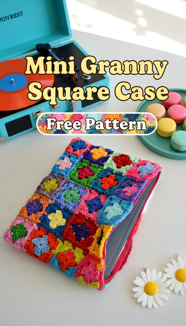 Retro Charm The Mini Granny Square Tablet Case