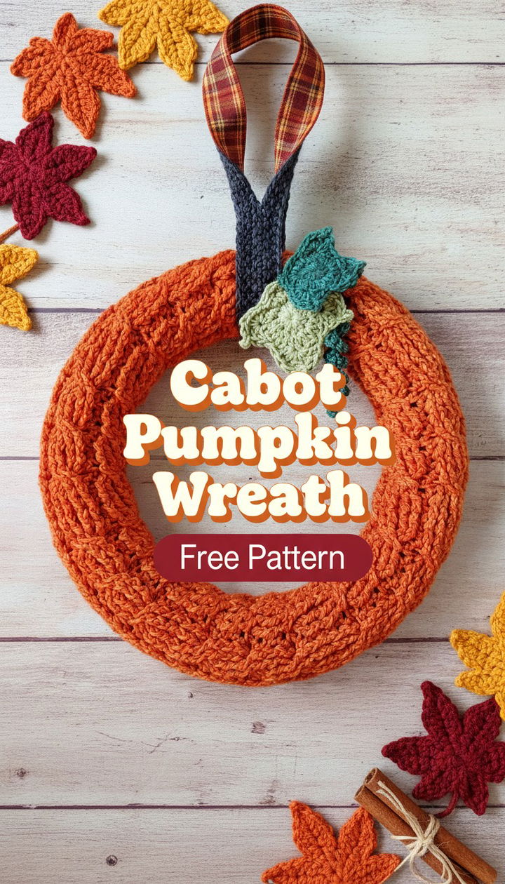 Stunning Cabot Pumpkin Wreath Free Crochet Pattern