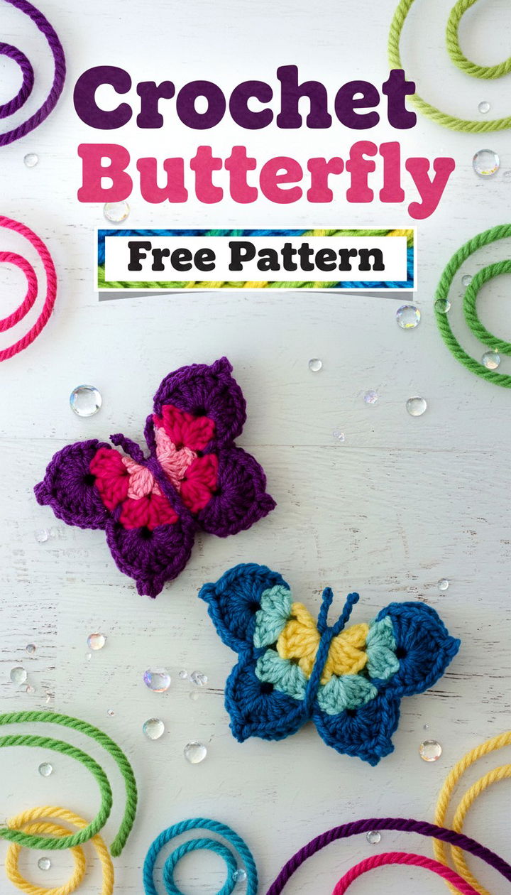 Artistic Crochet Butterfly Free Pattern