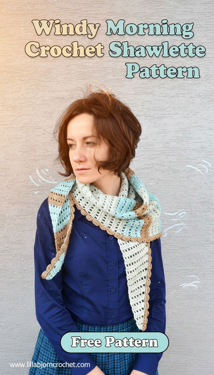 Breezy Style The Windy Morning Shawlette Free Crochet Pattern