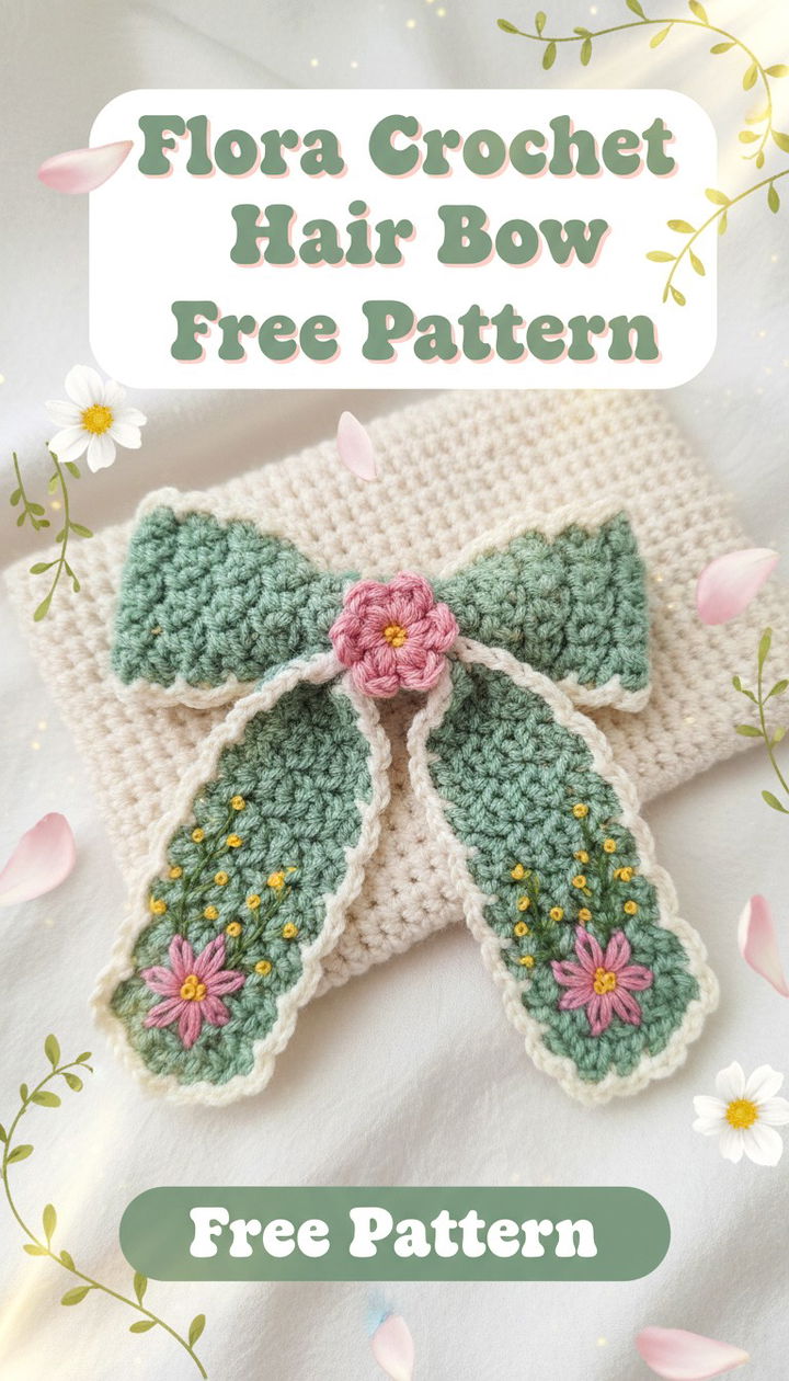 Enchant Your Look with the Flora Crochet Hair Bow
