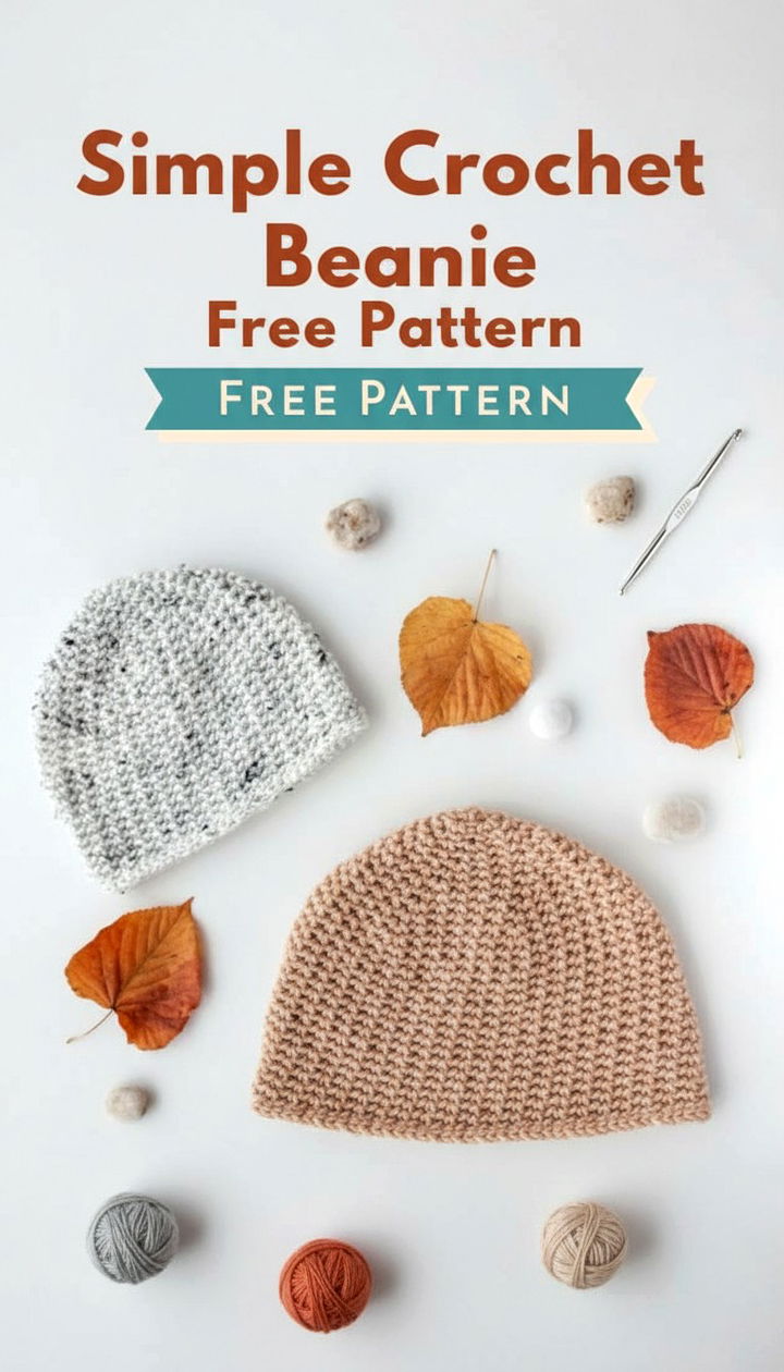 Essential Simple Crochet Beanie Free Pattern for Beginners