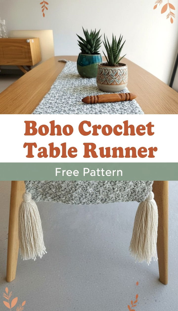 Free Boho Crochet Table Runner Pattern for Modern Spaces
