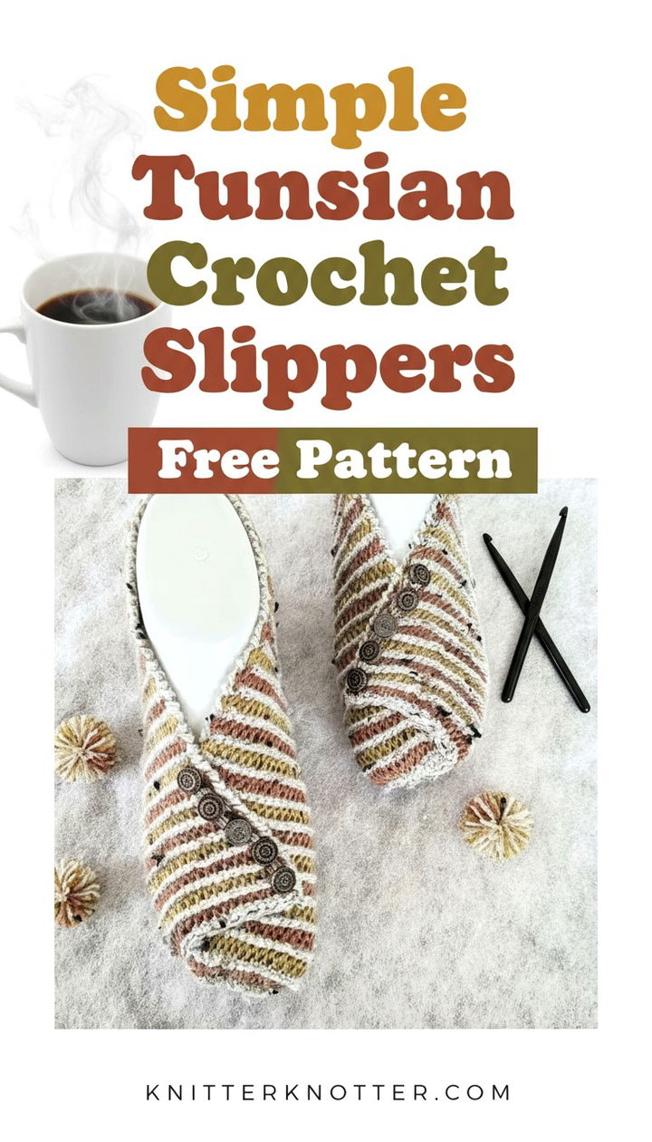 Simple Tunisian Crochet Slippers Cozy and Free Beginner Pattern