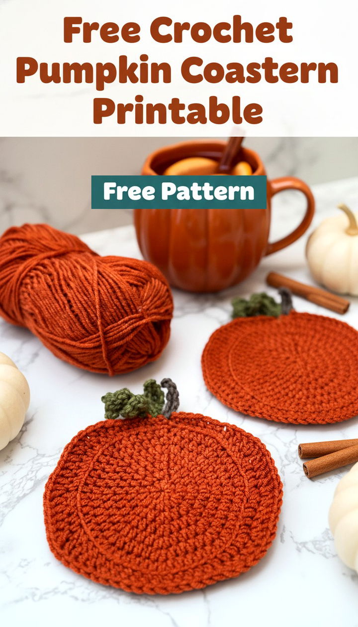 Cozy Autumn Charm The Crochet Pumpkin Coaster Free Pattern