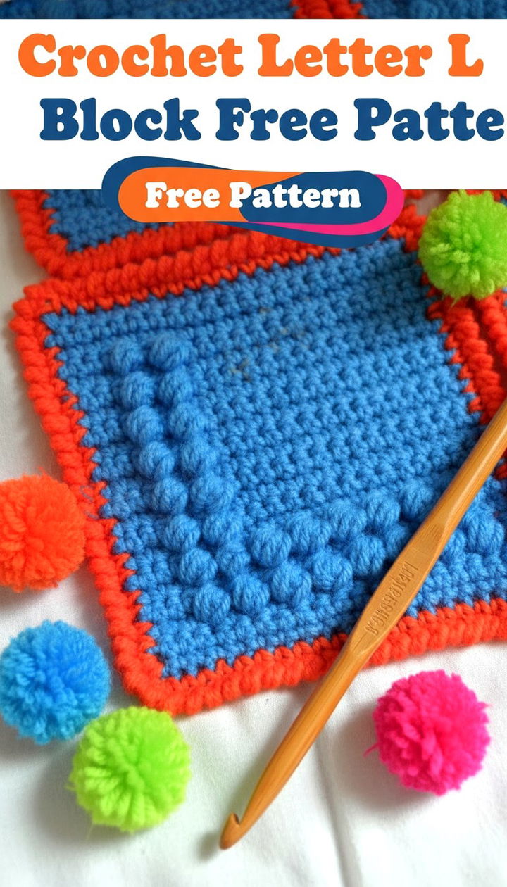 Custom Crochet Letter L Block Perfect for ABC Blankets