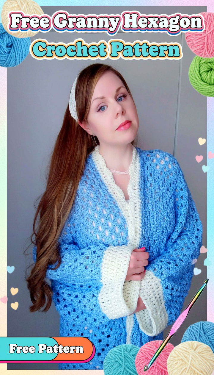 Simple and Chic Crochet Easy Hexagon Cardigan Free Pattern